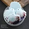 Collar de Cuentas Sueltas de Cerámica con Forma de Concha Grande Imán para Nevera Piezas de Cerámica Accesorios DIY Decoración del Hogar Souvenirs Culturales y Creativos