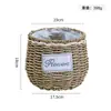 Cestas de Flores de Palha Trançada Selecionadas Cuidadosamente em Estilo Pastoral, Cestas para Arranjo de Flores Frescas de Floricultura, Vasos de Flores Trançados de Rattan, Cestas de Presente, Cestas de Armazenamento de Lanches