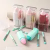 Cepillo de Maquillaje Multifuncional Ocho en Uno Cepillo de Maquillaje Retráctil con Tapa Cepillo Portátil para Rubor Pincel para Sombras de Ojos Mini Cepillos de Maquillaje