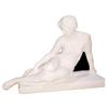 Estatua de yeso de mujer de mediana edad Material de pintura de geometría corporal de mujer francesa Modelo femenino Escultura de decoración para el hogar