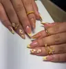 Unhas Usáveis de Novo Estilo Transfronteiriças Moonlight Nude Superfície Espelhada Tiras de Unha Pré-Fabricadas Minimalistas Estilo Ins Adesivos de Unha Aurora Minimalistas