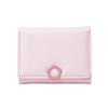 [botón de presión floral] estilo fresco y encantador bolsa para tarjeta de estudiante chica hebilla de moda monedero corto de tres pliegues de cuero PU