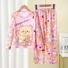 Amazon 2025 Novo Pijama Infantil Meninas Primavera e Outono Manga Longa Crianças Meninas Meninos Crianças Médias e Grandes Roupas de Casa de Outono