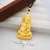 Oro de Arena Vietnamita Oro Antiguo Loto Sentado Bodhisattva Guanyin Colgante Año del Zodiaco Masculino y Femenino Sutra del Corazón Guanyin Colgante Suministro al por Mayor