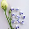 Calcomanía de Corazón de Melocotón Cuentas de Cerámica con Perlas Cuentas de Cerámica Estilo Chino Accesorios Hechos a Mano para DIY Pulsera Accesorios para Collar Material