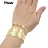 Wt-B674 Diseño Clásico de Espiga de Trigo Pulsera Fina Apilable para Niñas Joyería de Pulsera Abierta Diaria