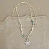 Colar Cordão Estilo Férias à Beira-Mar Estrela do Mar Concha Feminino Simples Fresco Doce Moda Colar Versátil Corrente para Clavícula