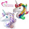 Desenho Animado Cabeça Grande de Unicórnio Cavalo Arco-Íris Bebê Unicórnio Festa de Aniversário Decoração Bola de Folha de Alumínio Balão de Folha de Alumínio