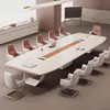 Nova mesa de conferência grande laqueada de alta qualidade, mesa longa, mesa de negociação estilosa, mesa de escritório e cadeiras de sala de conferência de luxo leve e elegantes