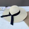 Sombrero de Paja de Ala Ancha Estilo Nuevo para Mujer, Sombrero de Paja con Protección Solar para Verano, Sombrero de Sol para Vacaciones al Aire Libre en la Playa, Moderno