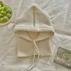 Sociedad de Sombreros de Nicho Sudadera con Capucha y Bufanda Integrada de Punto Roja Otoño Invierno Protección Cálida para el Cuello Unisex Estilo Universal Versátil