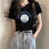 Nuevo Estilo de Verano Cuello Redondo Ajustado Crop Top Moderno Adelgazante Moda Versátil Camiseta de Manga Corta para Mujer