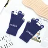 Luvas Quentes de Pelúcia Compatíveis com Tela de Toque de Cinco Dedos, Estilo Fada Fofo para Casais, Forradas com Fleece para Estudantes, Luvas Térmicas de Outono e Inverno