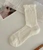 Calcetines de encaje estilo ballet, calcetines de media pantorrilla para mujer, calcetines de algodón estilo japonés, calcetines finos de primavera-verano holgados, versátiles para combinar con zapatos pequeños de cuero, estilo veraniego