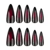 Piezas de Uñas Portátiles Negras Góticas Desgastadas Y2K Genial Comercio Exterior Más Vendido Manicura de Uñas Cortas Almendradas