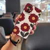 Adecuado para funda de teléfono móvil Xiaomi Nueva Textura Pintura al Óleo Flor Tendencia Silicona Color Puro Lindo Elegante Pareja Cáscara Suave Femenino