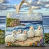 2026 Nueva Serie Transfronteriza de Cordero Estampado Digital Bolso Tote Acolchado de Hombro de Moda