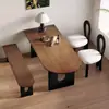 Mesa de comedor tipo isla estilo retro francés y sillas para apartamento pequeño en casa, mesa de comedor semicircular montada en la pared, mesa larga de negociación y recepción