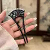 Grampo de Cabelo Vintage para Mulheres, Grampo de Cabelo Metálico de Alta Qualidade em Forma de U com Peônia, Grampo Sofisticado de Nicho, Acessório de Cabelo Estilo Antigo Venda por Atacado