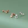 Pendientes Nalan S925 de plata esterlina con diseño de tulipán francés simple, con un dulce y artístico diseño M04987
