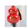 Calabaza de Cerámica Creativa Estilo Chino Nuevo Retro Celebridad de Internet Rojo Suministros para Bodas Decoración de Escritorio de Cerámica Jarrones Adornos