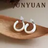 Novos Brincos da Moda Outono e Inverno Simples em Forma de C com Esmalte Vermelho Pingando Acessível Luxo High-End Nicho Brincos de Prata para Mulheres