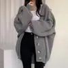 Cardigan Suéter Casaco de Tricô Feminino Coreano Outono/Inverno 2026 Estilo Preguiçoso Casual de Botão Único Solto com Manga Lanterna