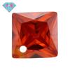 Gema Huagang orificio único cuadrado ángulo recto circón naranja piedra desnuda orificio en la esquina Cuadrado Princesa gema CZ naranja