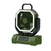 Ventilador de Acampamento Controle Remoto Carregamento USB Barraca de Acampamento Longa Duração da Bateria Potência de Vento Forte Portátil para Exterior Oscilação Esquerda e Direita