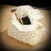Bolso Tejido Hecho a Mano Estilo Nuevo Europeo y Americano con Perlas de Imitación, Bolso de Mano Pequeño de Moda Estilo Francés para la Cena, Bolso de Banquete para Mujer para Vestir de Noche