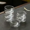 Taza Pequeña de Vidrio para Té Hogareña Transparente Juego de Té Kung Fu Taza de Degustación de Doble Pared Aislante Térmico Vidrio de Borosilicato Alto Taza de Doble Pared