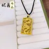 Collar para hombre con colgante de ábaco tenglong dorado vietnamita de larga data, cuerda trenzada, colgante de marca de dragón dominante, joyería para hombre