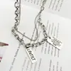 Collar con Letra de Hip Hop de Celebridad de Internet para Mujer Diseño de Nicho Sentido de la Moda Cadena para Clavícula Personalizado Simple Elegante Cadena Corta para el Cuello