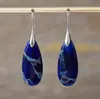 Pendientes colgantes de piedra emperador de colores de moda en Amazon, forma de gota, para mujer, temperamento bohemio, pendientes multicolor