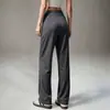 Pantalones de yoga de tiro alto y pierna recta para mujer, con un diseño fluido de pierna ancha, adecuados para correr, fitness y uso diario como pantalones largos deportivos.