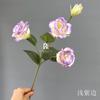 Eustoma grandiflorum de 4 cabezas flor artificial para boda Azul Morado Boda novia sosteniendo flor decoración de sala de bodas arreglo floral flor decorativa falsa
