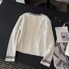 Cárdigan de punto trenzado con puntos de colores estilo coreano para mujer, nuevo modelo otoño e invierno 2026, abrigo suéter suave suelto de cuello redondo con bloques de color