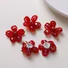 Qi chica cristal mágico flor de cinco pétalos diy tejido a mano horquilla de cuentas accesorios para el cabello pendientes material al por mayor