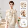 Novo estilo chinês jovem mãe novas roupas de verão estilo ocidental estilo nacional camisa pequena para meia-idade e idosas mulheres terno de verão roupas do dia das mães