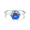 Anillo de Plata de Ley 925 con Moissanita para Mujer, Mismo Estilo de Tiktok, Corona Clásica de Seis Garras de la Familia Zhou, Regalo de Propuesta, Suministro Directo del Fabricante