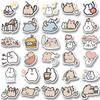 58 pegatinas lindas de gato y conejo pegatinas de dibujos animados coreanas ins para cuenta de mano, pegatinas decorativas para taza de computadora, tarjeta goo, pegatinas impermeables