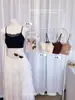 Camisola sin costuras con ribete de encaje, escote en U pronunciado, copas fijas, espalda hermosa, tejido delicado, fresco y apto para la piel, tirantes ajustables 3987