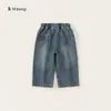 Frete Grátis Roupas Infantis Calças de Menina Cor Sólida Versátil Calças Retas Infantis Primavera e Outono Novas Calças Longas para Bebê Jeans para Criança Pequena
