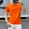 Camiseta de Manga Curta Lisa Preta e Branca Nova de Verão 2026 para Homens, Corte Slim, Respirável, Gola Redonda, Casual, Versátil, Manga Meia Mão