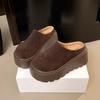 Meias-pantufas Fechadas Estilo Birkenstock para Mulheres, Novidade Primavera e Outono 2025 Pantufas Mule Preguiçosas com Solado Grosso que Aumentam a Altura