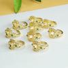 Anel de Cobre Banhado a Ouro Ai Yu com Cravação de Pedra de Jade de 6mm Âmbar Pérola Anel de Cravação Fabricante Atacado S3110152