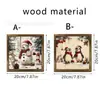Muñeco de Nieve Navideño Nariz Pájaro Marco de Fotos de Madera Pasillo de Sala de Estar Restaurante Decoración de Pared de Fondo de Lujo Ligero