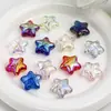 Dingyi Estrela da Sorte Transparente Acrílico Galvanizado de Alto Brilho Contas Soltas com Furo Estrela de Cinco Pontas Acessórios para Corrente de Celular DIY