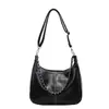 2026 Nova Bolsa de Ombro Única Retro de Grande Capacidade para o Dia a Dia Moda Versátil Casual Design de Nicho Bolsa Transversal com Corrente