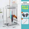 Suporte para Mop de Aço Inoxidável Suporte para Vassoura Rack de Armazenamento Móvel Suspenso Gancho Sem Furo Ferramentas de Organização para Banheiro com Drenagem